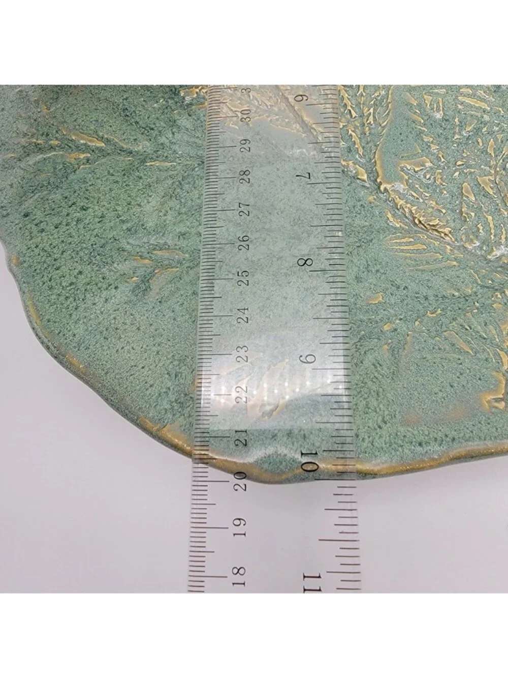 Signed Art Pottery Centerpiece Dish With Fern Imprint